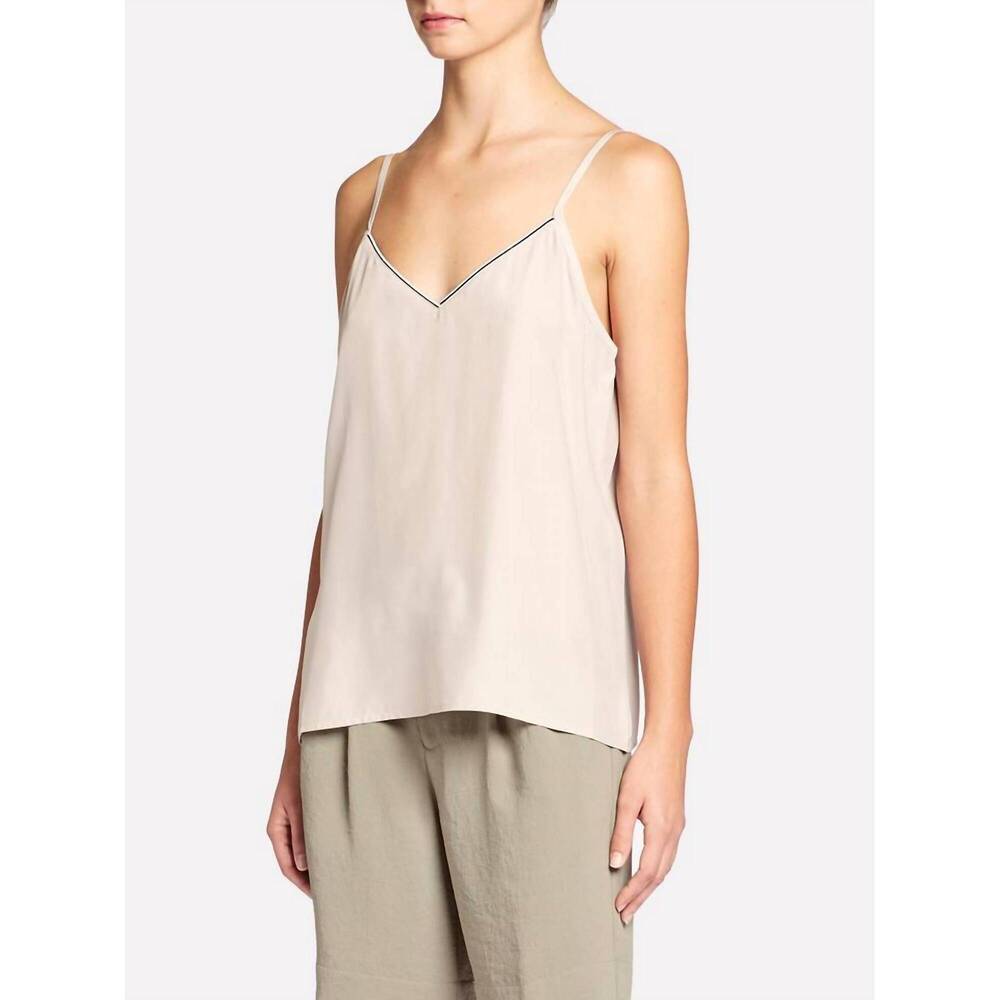 NEW BROCHU WALKER dune silk cami top in oyster grey